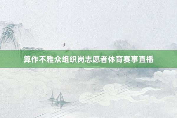 算作不雅众组织岗志愿者体育赛事直播