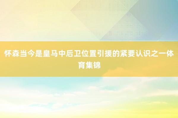 怀森当今是皇马中后卫位置引援的紧要认识之一体育集锦