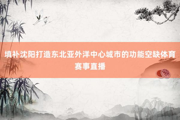 填补沈阳打造东北亚外洋中心城市的功能空缺体育赛事直播