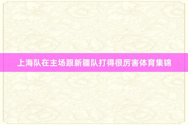 上海队在主场跟新疆队打得很厉害体育集锦