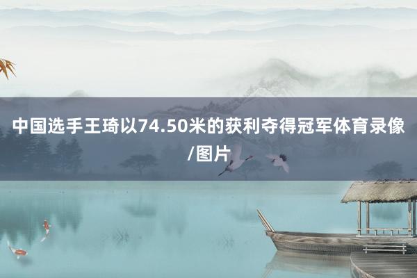 中国选手王琦以74.50米的获利夺得冠军体育录像/图片