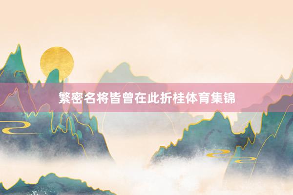 繁密名将皆曾在此折桂体育集锦