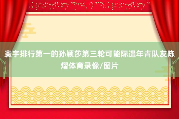 寰宇排行第一的孙颖莎第三轮可能际遇年青队友陈熠体育录像/图片