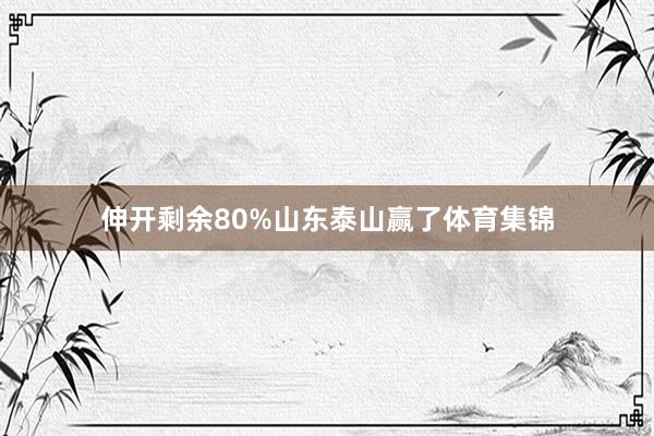 伸开剩余80%山东泰山赢了体育集锦