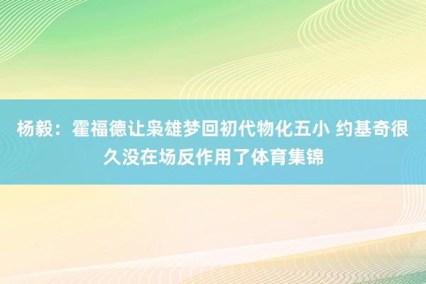 杨毅：霍福德让枭雄梦回初代物化五小 约基奇很久没在场反作用了体育集锦