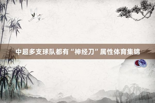 中超多支球队都有“神经刀”属性体育集锦
