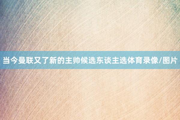 当今曼联又了新的主帅候选东谈主选体育录像/图片